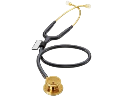 MDF® MD One Stainless Steel Premium Dual Head Stethoscope - 22K Gold Edition - Black