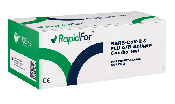 RapidForTM SARS-CoV-2 + FLU A/B Antgen Combo Test, 25 tests
