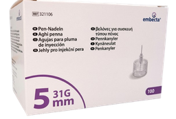 🎁️ [321106] Embecta Pen needles 31G, 0.25x5mm, 100 pcs